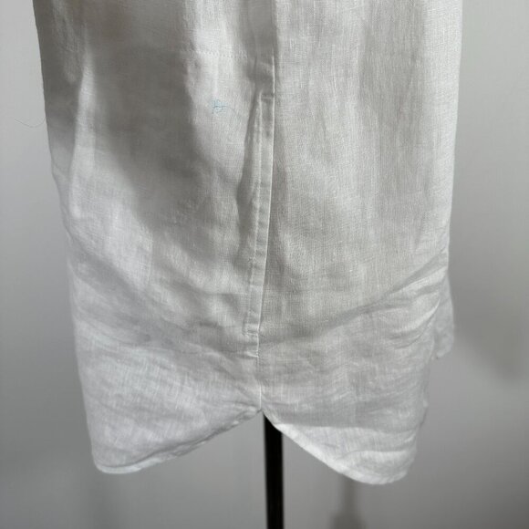 NWT J.Jill Love Linen White 1/2 Button Popover Tunic Top Shirt Size S Linen - Picture 7 of 16